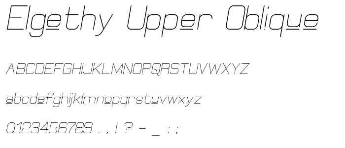 Elgethy Upper Oblique font